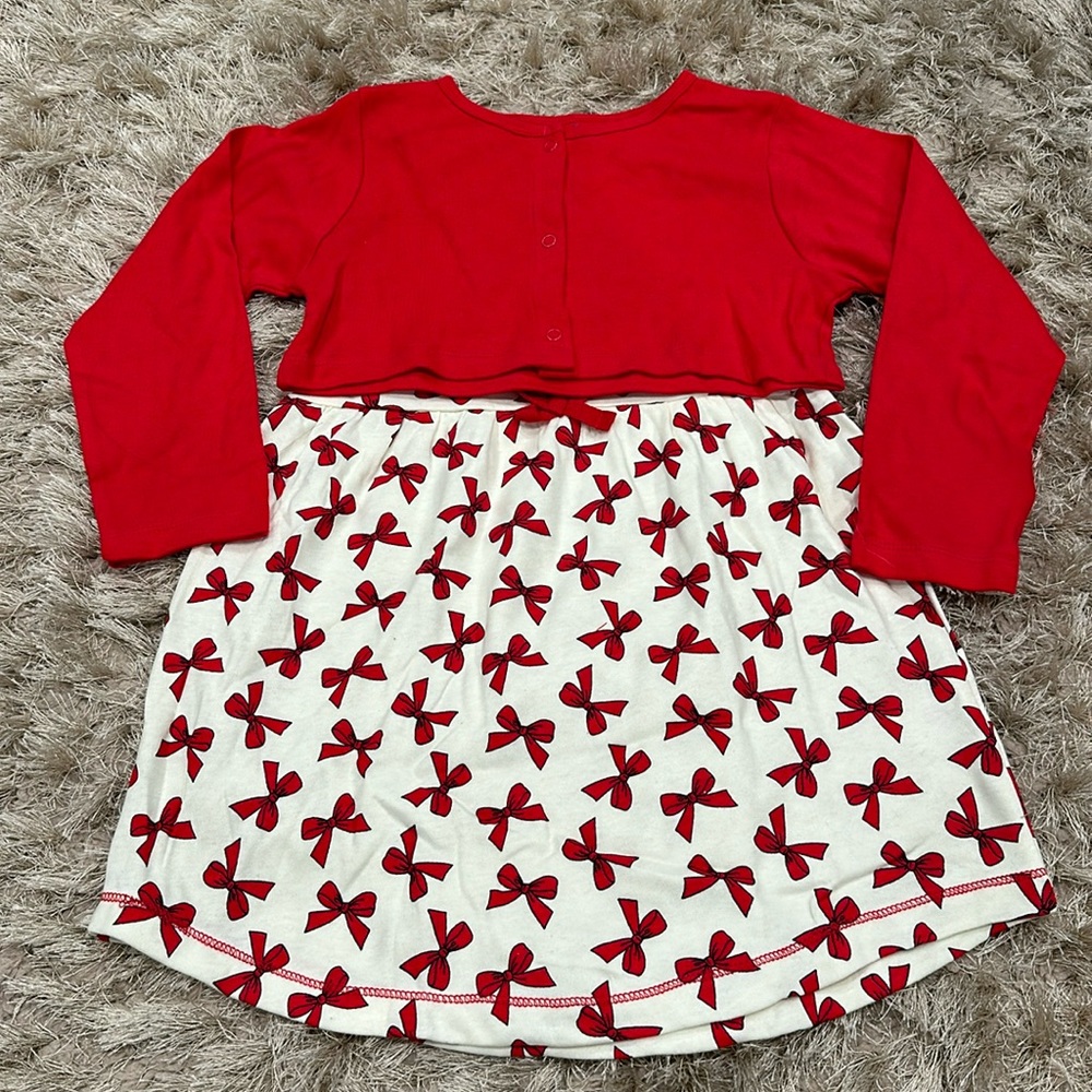 Girls 2 Piece Dress & Cardigan Set